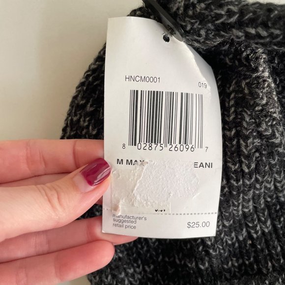 NWT Hurley M Max Cuff 2.0 Beanie Black Gray Heather One Size - Picture 6 of 8